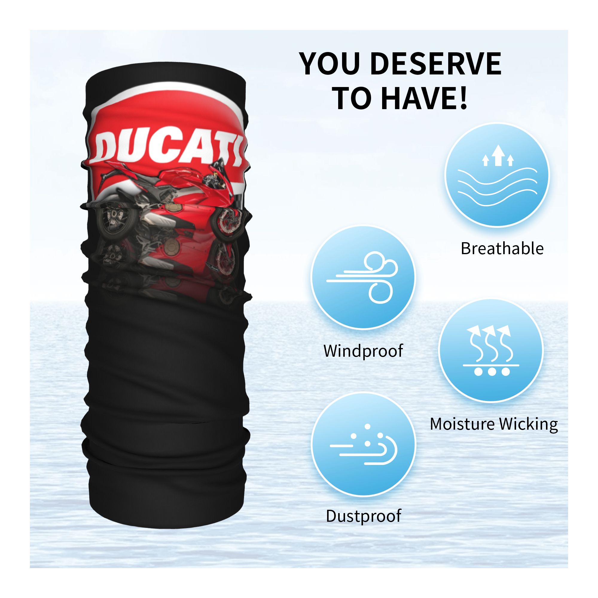 Custom Speed Ducatis Racing Ba - Neck Gaiter Face Cover recension och pris